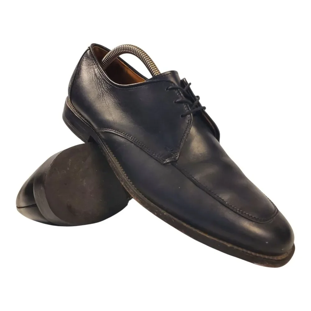 ALLEN EDMONDS Shoes BURTON Mens Size 9.5 D Black Leather Oxford Square Toe 1102